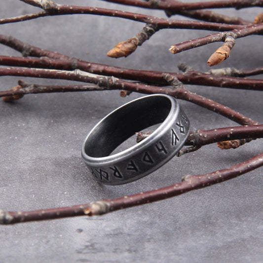 Odin Runes Steel Ring