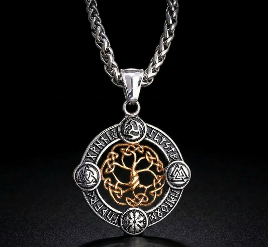Viking Runic Tree Necklace