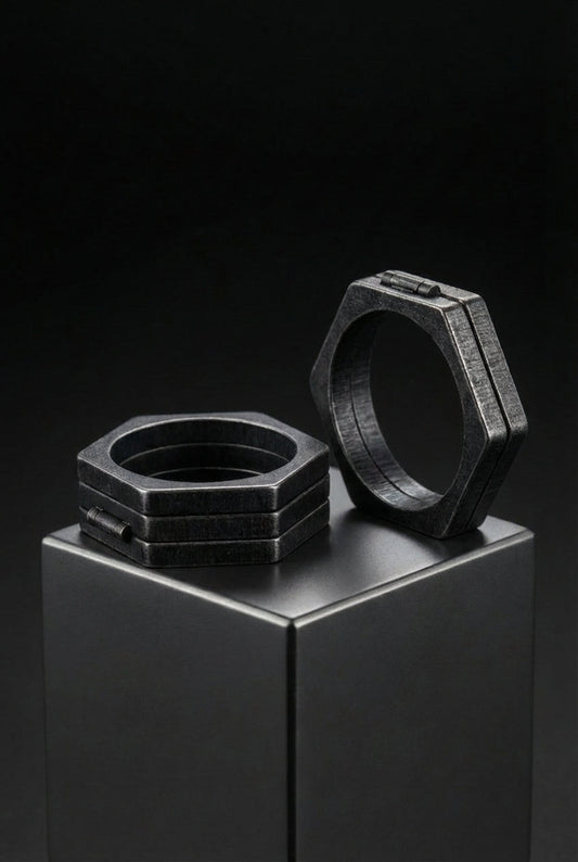 The Rings of Life - Multilateral Titanium Steel Ring