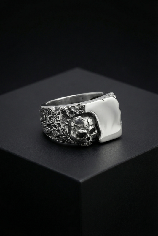 Loki's Reckoning - 925 Sterling Silver Skull Ring