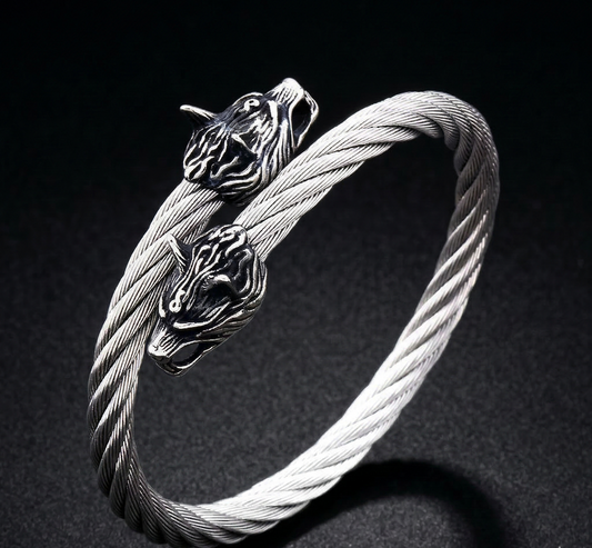 Viking Double Wolf Bracelet