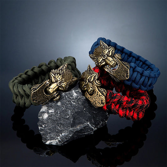 Viking Wolf Rope Bracelet