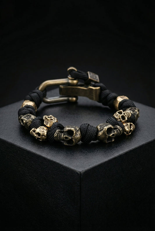 Warrior’s Remembrance – Para-Cord Hand-Woven Skull Bracelet