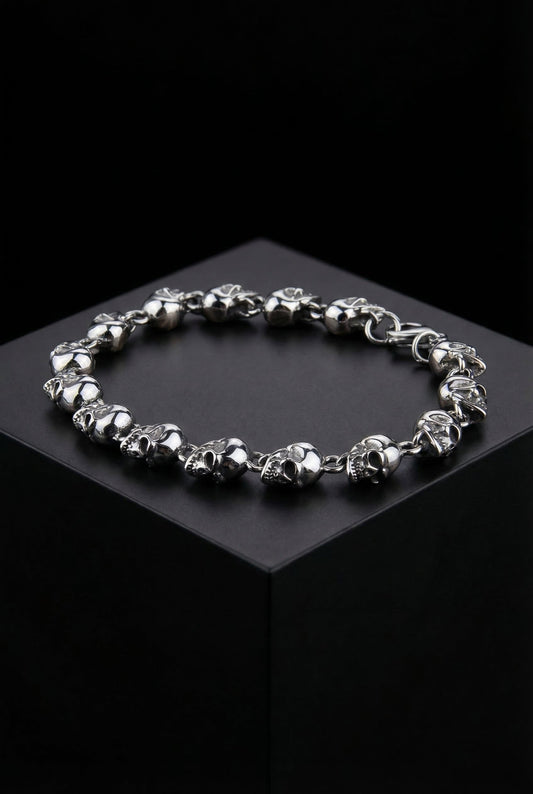 Skulls Of The Fallen - Stainless Steel Skull Bracelet