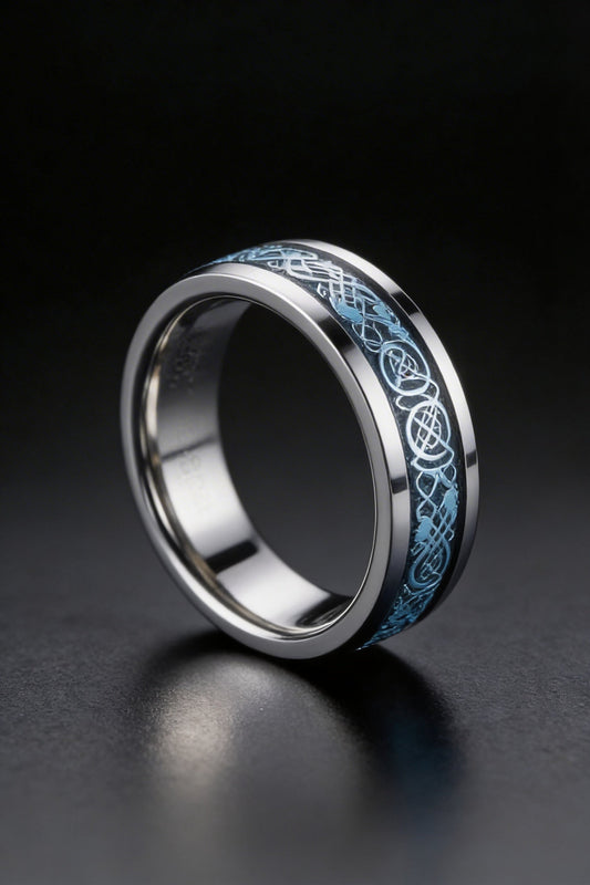 Dragon's Breath - Steel Viking Ring