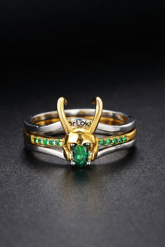 The Trickster - Inlaid Zircon Loki Ring
